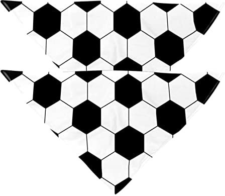 Hunde-Halstuch, Fußball, Schwarz/Weiß, 2 Stück