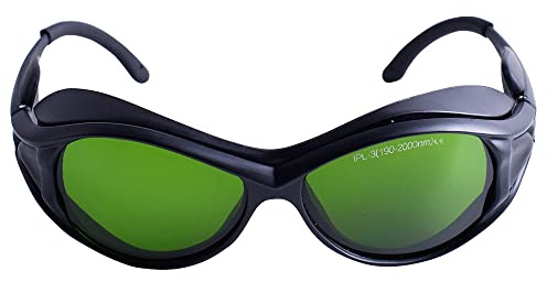 STARTNOW Lunettes de protection laser IPL pour épilation au laser 190 nm-2000 nm (noir)