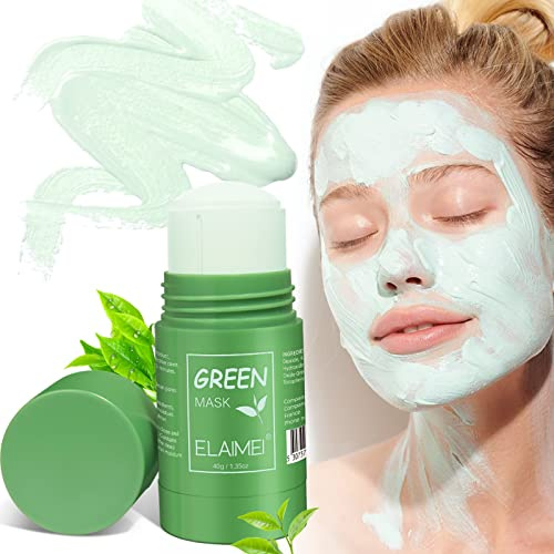 Green Tea Mask, Green Tea Cleansing Mask Stick for Face Moisturizer Deep Clean Pore Green Mask stick Purifying Clay Stick Mask for Blackhead Remover Skin Care