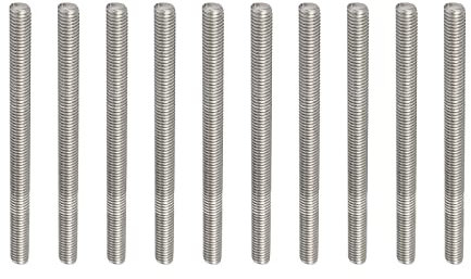 Rebower Totalmente Roscado Varilla 304 Inoxidable Acero Perno Prisionero Barra, [para Colgador U Pernos] - M5 x 70mm Macho Roscado/Plateado/Paquetes de 10