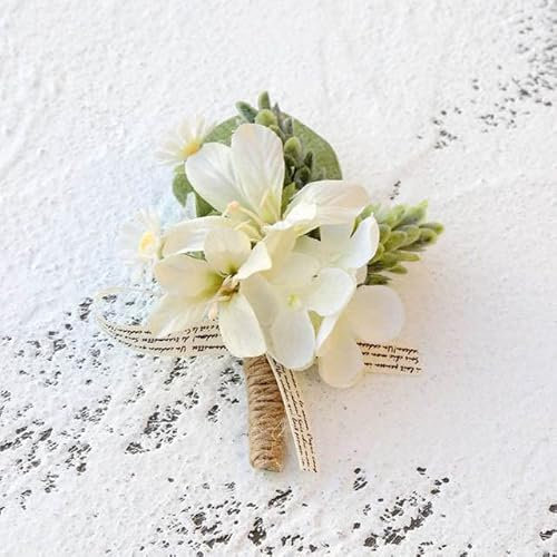 Seide Ansteckblume Blumen Hochzeit Corsage Pins Weiß Rosa Bräutigam Ansteckblume Knopfloch Männer Hochzeit Zeuge Ehe Zubehör