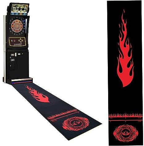 QCHIAN rutschfeste Dartmatte mit Wurflinien, Stabiler Gummischutzteppich, professioneller Dart-Trainingsteppich, ideal for Anfänger, 116 * 27,5 Zoll