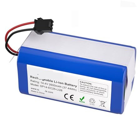 KurOto Batería de Iones de Litio de 14,4 V 2600 mAh Compatible con Conga Excellence 990 1090 Compatible con Ecovacs Deebot N79 N79S DN622 Compatible con Eufy RoboVac 11 11S 12 35C
