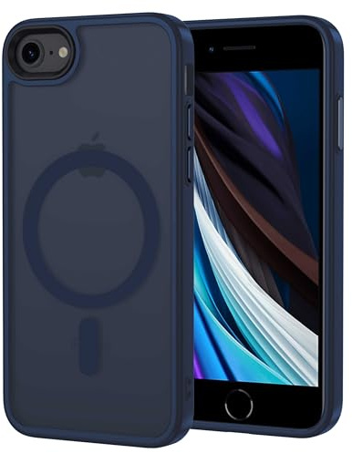 XTCASE Hülle für iPhone 8 / iPhone SE 2020/2022 Magnetisch kompatibel mit Magsafe, Matt Transluzente Handyhülle für iPhone 8 / iPhone SE 2020/2022 Kratzfeste PC + TPU Bumper - Blau