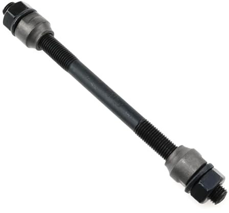 Meuey Lyot Fahrradachse, 130 mm, für Fahrräder, mehrere Geschwindigkeiten, Vorderachse, 5/16 Zoll, schwarz, 26 TPI Nabenkegel, Kontermutter-Unterlegscheibenset, 1 Stück