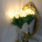 EONANT 10 tulipani fiori artificiali con luci a LED, bouquet di tulip, funzionamento a batteria, Natale, vacanze, matrimonio, fotografia, decorazione per la casa, regali creativi (bianco, 10 pezzi)