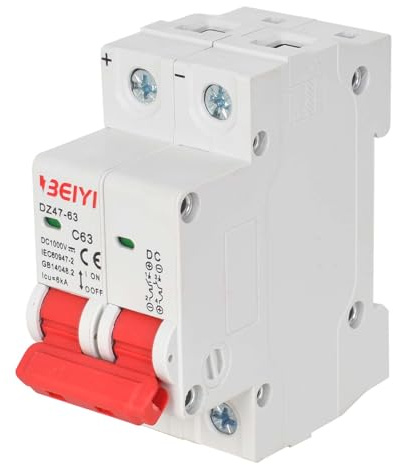 DC Leitungsschutzschalter, DC Trennschalter 1000V für Photovoltaik-Systeme, Photovoltaik-leitungsschutzschalter, Thermisch-Magnetische Auslösung, PV Trennschalter, Trennschalter Solaranlage (DZ47-63A)