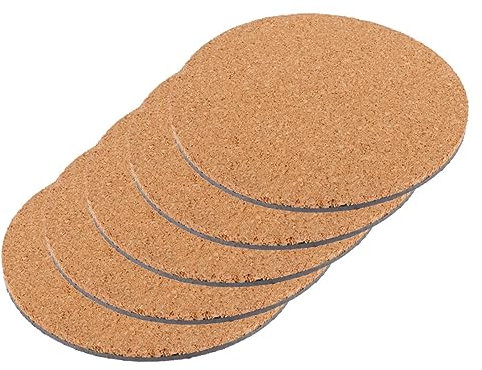 BESPORTBLE 5pièces Dessous De Plat Liège Naturel Tapis Rond pour Pots De Fleurs Isolant Anti-Fuite Protection pour Intérieur Et Balcon