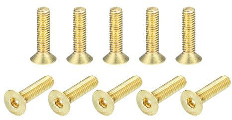 QUARKZMAN Senkkopfschrauben mit Innensechskant, M4-0,7 x 16mm, Messing, 24 Stück