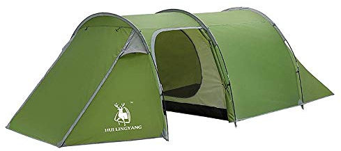 CRBUDY Campingzelt im Freien, großes Doppelschichtzelt, auch ideal für Camping im Garten, Tunnelzelt für 5–8 Personen, leichtes Trekking und mit Markise, wasserdicht