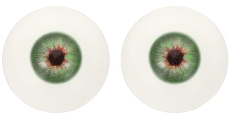PATIKIL 32mm Safety Eyes,1 Pair Realistic Acrylic Eyes Plastic Half Eyeballs for Masks Halloween Props Art Craft, Red and Green