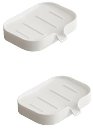 Amosfun 2pezzi Portasapone Design Drenaggio Vassoio Portasapone Resistente e Forature Per Facile Installazione