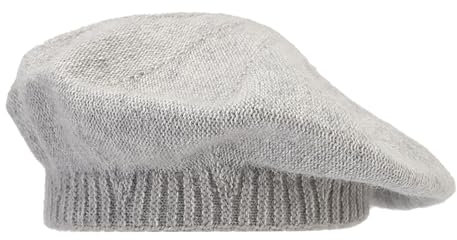 Französisches Kostüm für Herren, einfarbig, gestrickte Wolle, warme Baskenmütze, lässiger Schatten, Herbst- und Wintermütze, französische Wolle, grau, M