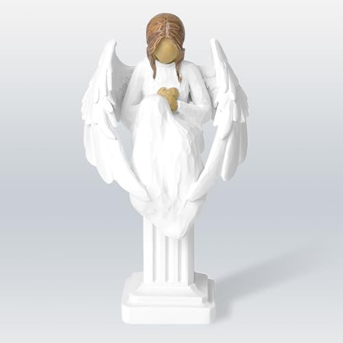 Memorial Angel Figurines, Guardian Angel Statues with Praying Hands, Sympathy Gift to Honor Loved Ones, Greek Roman Style Resin Statue for Home Decor