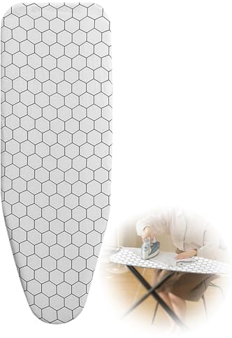 Bügelbrettbezug Aus Baumwolle,90x30cm 100x34cm 110x34cm 120x38cm Haus Bügeltischbezug Hotel Bügelbrett Bezug Bügelbezug Mit Kordelzug(Weiß,100x34cm)