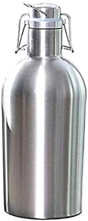 Bierflaschen aus Edelstahl, 2 l, große Kapazität, Flaschen mit Schwingdeckel, für Bier, Wein, Apfelwein, Limonade