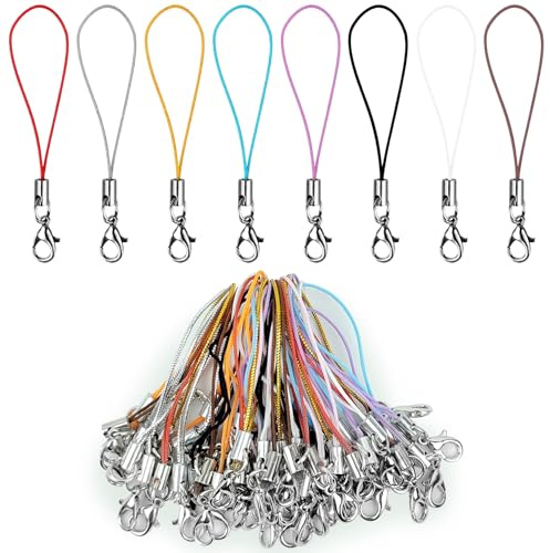 20 Pack Phone Charms Strap, Charm Holder, Keychain String with Lobster Clasp for Cell Phone Case, Pendant (20)
