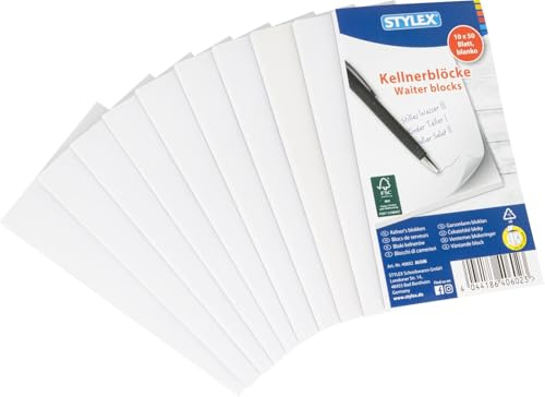 10 blocs de gastronomía / bloc de notas / bloc de notas con 50 hojas cada uno en blanco 7 x 15 cm