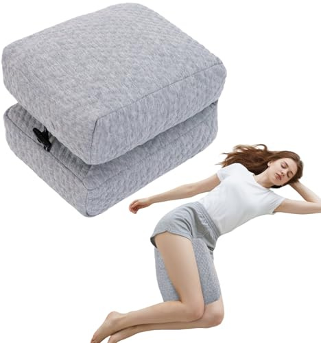 RoamReady Knee Pillow for Side Sleepers, Leg Support Pillow for Hip Pain | Smooth Spine Alignment for Better Sleep, Ideal Pillows for Side Sleeping Knee and Back Pain Relief, Light Gray