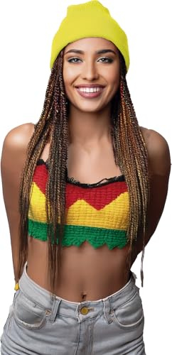FIESTAS GUIRCA | Gorro Neón Amarillo (Talla Única) - Accesorio de Disfraz para Fiestas de Disfraces, Carnaval y Halloween - Ideal para Raves, Festivales y Celebraciones - Unisex - Amarillo