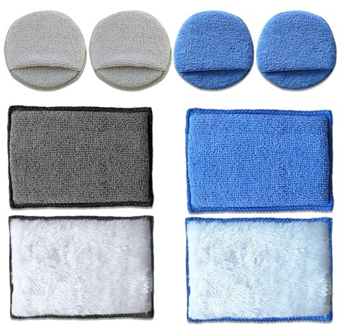 8 Pack Detailing Interior Scrubbing Wash Pad, Car Wash Sponge, Interior Scrubber Detailing Pads, Washing Sponges Pads, Polish Applicator Pad for Cleaning and Polishing Car Interiors Seats Upholstery