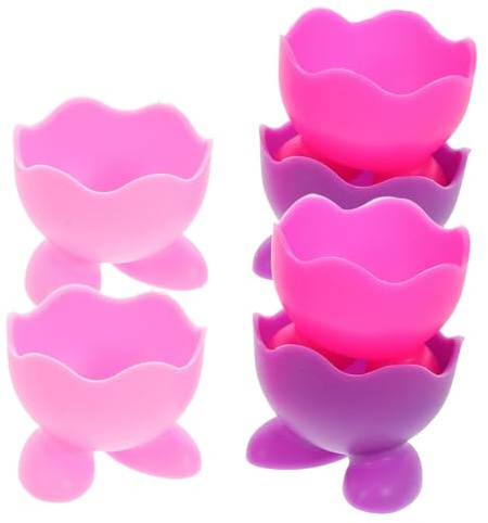 Amosfun 6 pièces Lot de Coquetiers Silicone Résistants Chaleur Supports Stables pour Œufs Durs Réutilisables et Faciles à Nettoyer pour Déjeuner Cuisine
