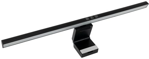 LUXULA Monitor Lampe dimmbar mit Touch Control, LED Lichtleiste 50cm für Computer, USB Bildschirmlampe, PC Bürolampe, Schreibtischlampe Home Office - schwarz