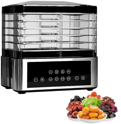 Compact Food Dehydrator for Home Kitchen, 5 BPA-Free Trays with Timer Control, Ideal for Healthy Snacks like Beef Jerky and Fruit Chips