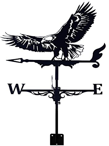 XJBTBA Garten-Wetterfahne, Adler-Skulptur, Wetterfahne, Gusseisen, Windfahne, Windrichtungsanzeiger für die Dachmontage, Hofdekoration im Freien