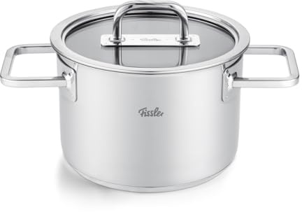 Fissler Viseo Pro/Kochtopf 16 cm mit Glasdeckel – Edelstahl Made in Germany, Superthermic Boden, Sichtkochen, Messskala, ideal für Suppen & Gemüse, Induktion