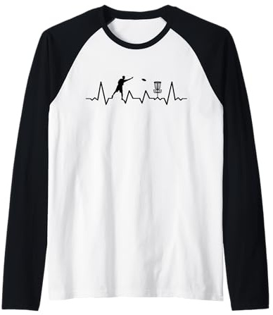 Disc-Golf-Player Disc-Golfing Game Cardiogram Disc-Golf Maglia con Maniche Raglan