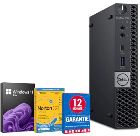 Dell OptiPlex 7060 PC Computer Intel Core i5-8500T@ bis zu 3,5 GHz 8 GB 256 GB SSD mit Windows 11 Pro & GRATIS Bluetooth, WLAN & Antiviren-Software inkl. 12 Monate Garantie