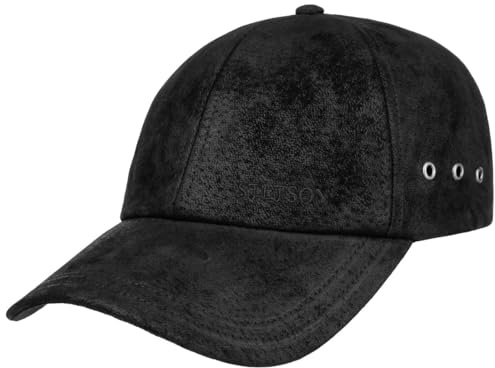 Stetson Gorra Béisbol Rawlins Pigskin Hombre - de Baseball Verano Hebilla Metal, con Visera Verano/Invierno - Talla única Negro
