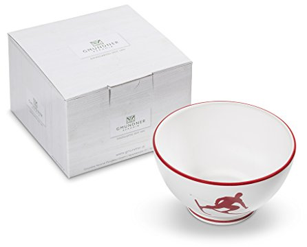GMUNDNER KERAMIK Toni Ceramic Cereal Bowl Large Capacity 0.4 Litres Ruby Red Crockery Handmade in Austria