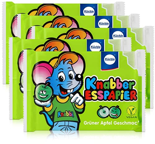 Küchle Knabber Esspapier grün Grüner Apfel Geschmack 25g Essoblaten (5er Pack)