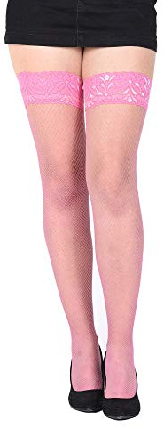 Sexiga nätstrumpor med spetstopp från Sentelegri-storlekar S, M, L, XL, Rosa, X-Large