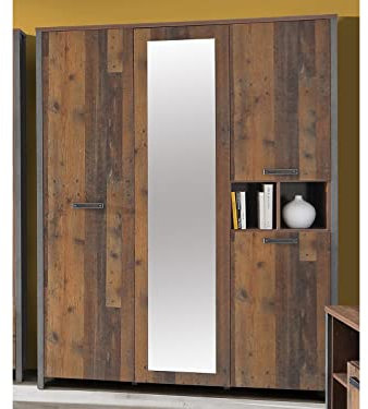 möbelando Kleiderschrank Drehtürenschrank Holzschrank Schrank Schlafzimmer Celon I