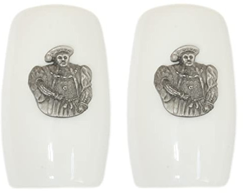 Henry VIII China Salt and Pepper Shakers Cruet Set Modern White CSP 619