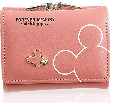Spldsun Kleines Portemonnaie, Geldbörse Slim mit Münzfach, Geldbörse mit Kartenfächern, Aufbewahren und Schützen von Ausweisen, Kreditkarten, Geld, Fotos (Rosa)