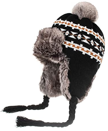 QICHEN Damen Winter Mütze Strick Fliegermütze Ohrenschützer Trapper mütze Warm Fellmütze