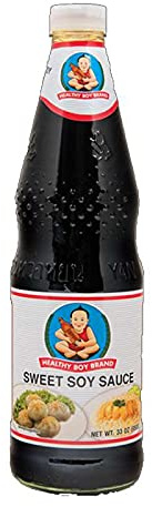 Salsa de soja dulce tailandesa 700 ml en botella de vidrio Condimento para wok marinados y dipping brillo y acabado caramelizado