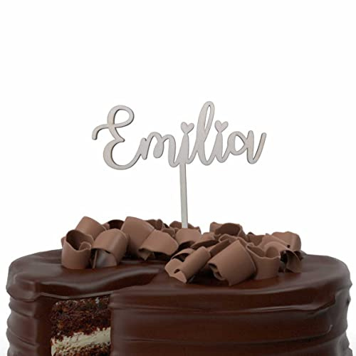 Cake Topper Personalisiert aus Holz/Tortendeko & Kuchendeko für Geburtstag, Hochzeit, Silvester & mehr/Happy Birthday Tortendeko, Cake Topper für Hochzeit und personalisierter Tortenstecker/Wunschname