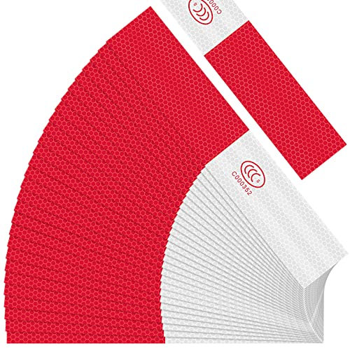 YAXIDAEVER Sicherheitswarnbänder - 50x Reflektierendes Klebeband in Rot-Weiß | Selbstklebendes Warnband für Autos, Anhänger & mehr