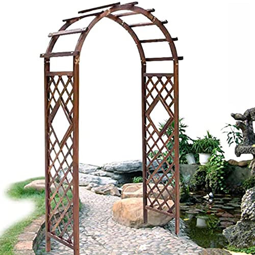 CHUNTIANMEI Arche De Rosiers en Bois,Pergola Jardin Bois,Tuteur Jardin Résistant,Arc en Treillis De Support De Vignes,pour Jardins Hôtels Terrasses Décoration,120×210cm