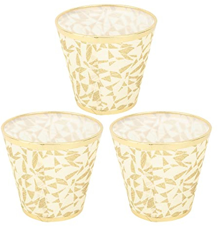 Juego De 3 Pantallas Pequeñas, Oro Pantalla Lampara Pantalla Lampara Mesa Pantallas De Lámpara De Araña Con Clip Pantallas Para Lamparas De Pie Pantalla De Tela De Barril Moderna
