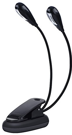 Notenpultleuchte, Doppelt Verstellbarer Arm, Clip On Leseleuchte, USB und Aaa Batteriebetrieb, Musiker Klavierleuchte, Zum Aufstecken für Notenständer, Nachtlesen(8 Perlen)