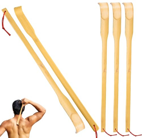 HOMURY 5 rascadores de espalda de madera de bambú con mango largo para alivio instantáneo de picor, relajación corporal