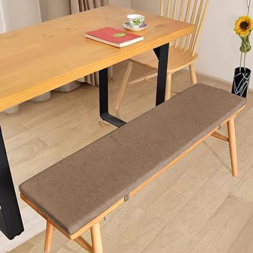 Kissen für Gartenbank, 2-/3-Sitzer, 100/120 cm, weiches Sitzkissen für Esszimmer-/Gartenbank, lange Bankauflage für Zuhause, Küche, Schaukel, Terrasse, 120 x 40 x 3 cm, Braun
