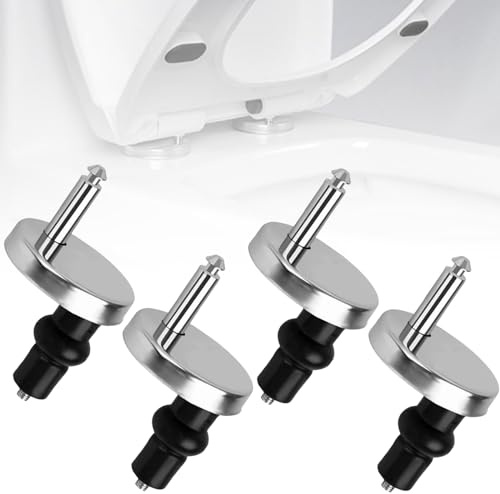 Quick Release Toilet Seat Fixings, Universal Toilet Seat Hinge Fittings Replacement, Toilet Seat Hinges for WC Toilet Blind Holes, 4 Pack