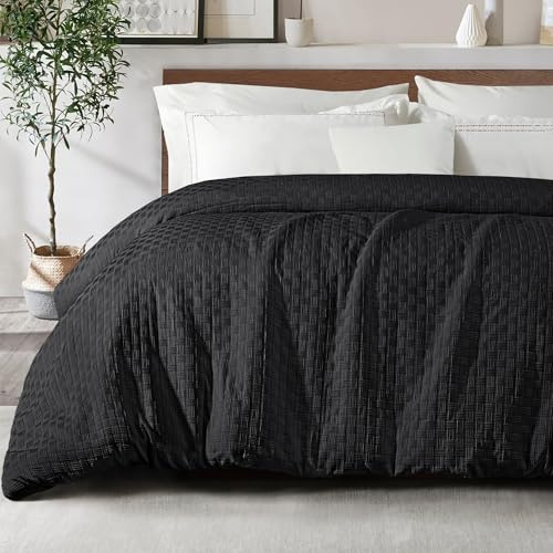 Whale Flotilla Edredón de 300GSM en Microfibra, 135 x 200 cm, Cálido y Suave para Cama Individual, Transpirable, Cómodo para 4 Estaciones, Negro